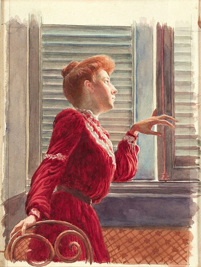Figura femminile in rosso alla finestra - Museo Nazionale di Belle Arti, Rio de Janeiro